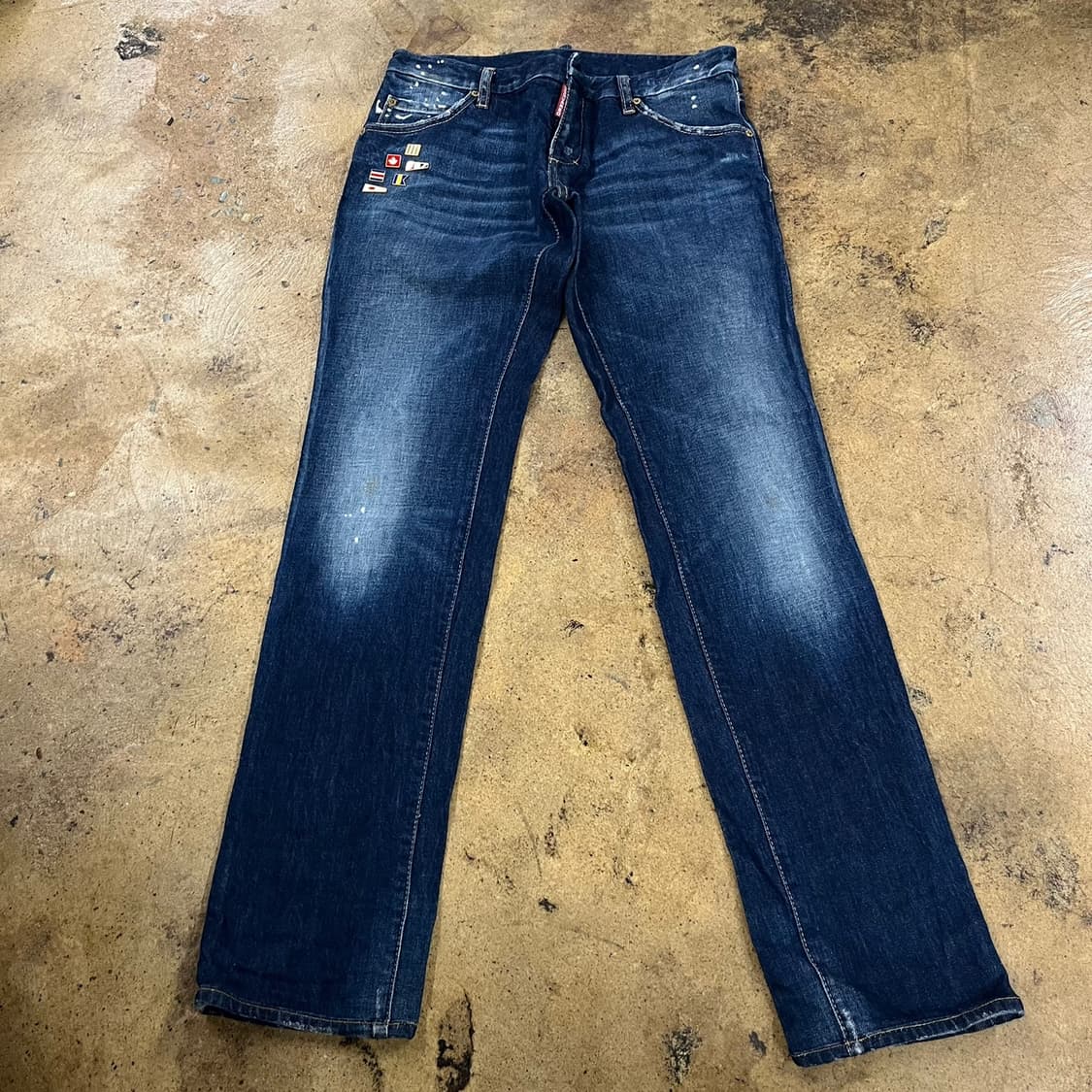 [정품/46] Dsquared2 깃발 패치 데님 청바지 b16 상품이미지2
