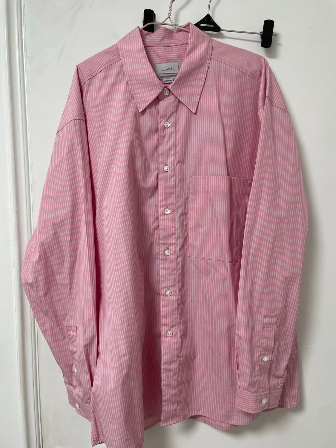 유스 25ss 핑크 스트라이프 셔츠 s 상품이미지1