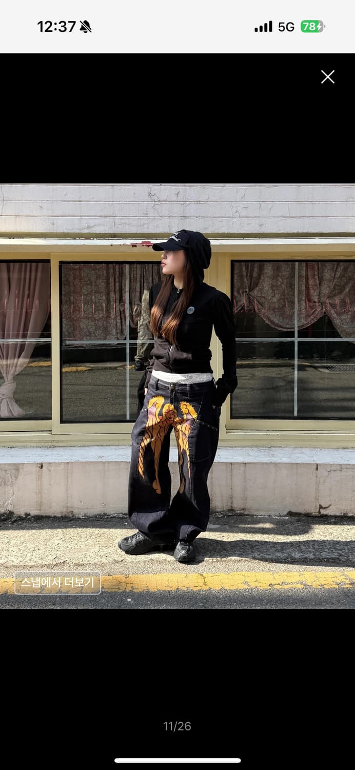 스컬프터 X Ed Hardy Cracked Angel 데님팬츠 판매 상품이미지7