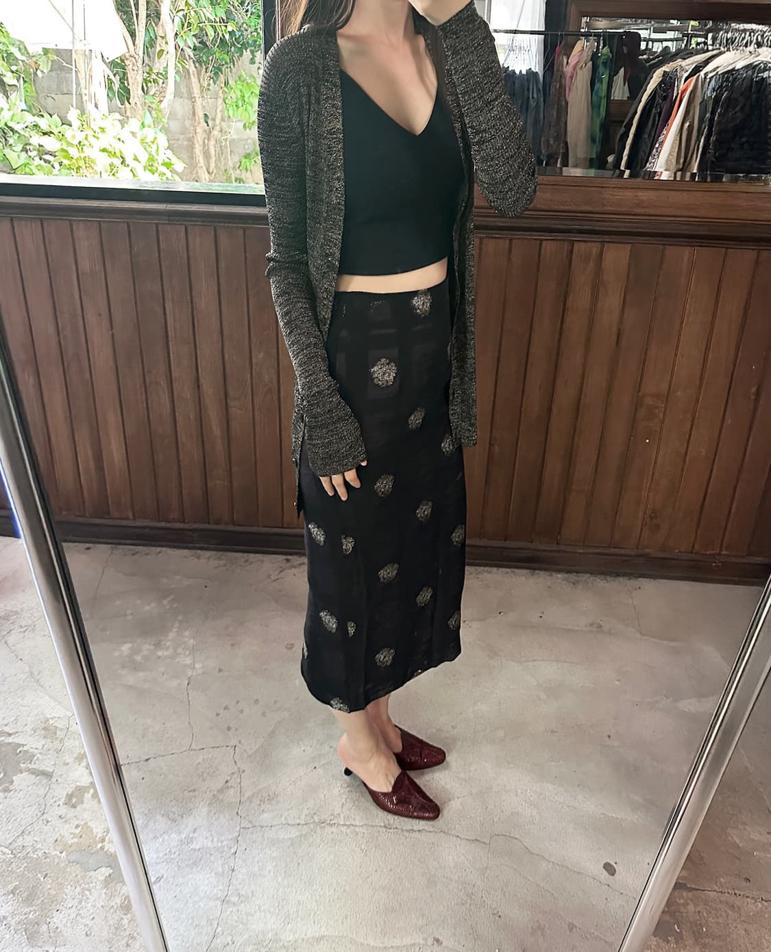 NEEDLES sheer jacquard dot layered skirt 상품이미지3