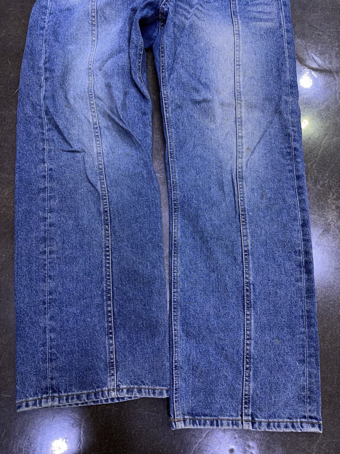 유니폼브릿지 핀턱 와이드 워싱 데님팬츠 XL 상품이미지4