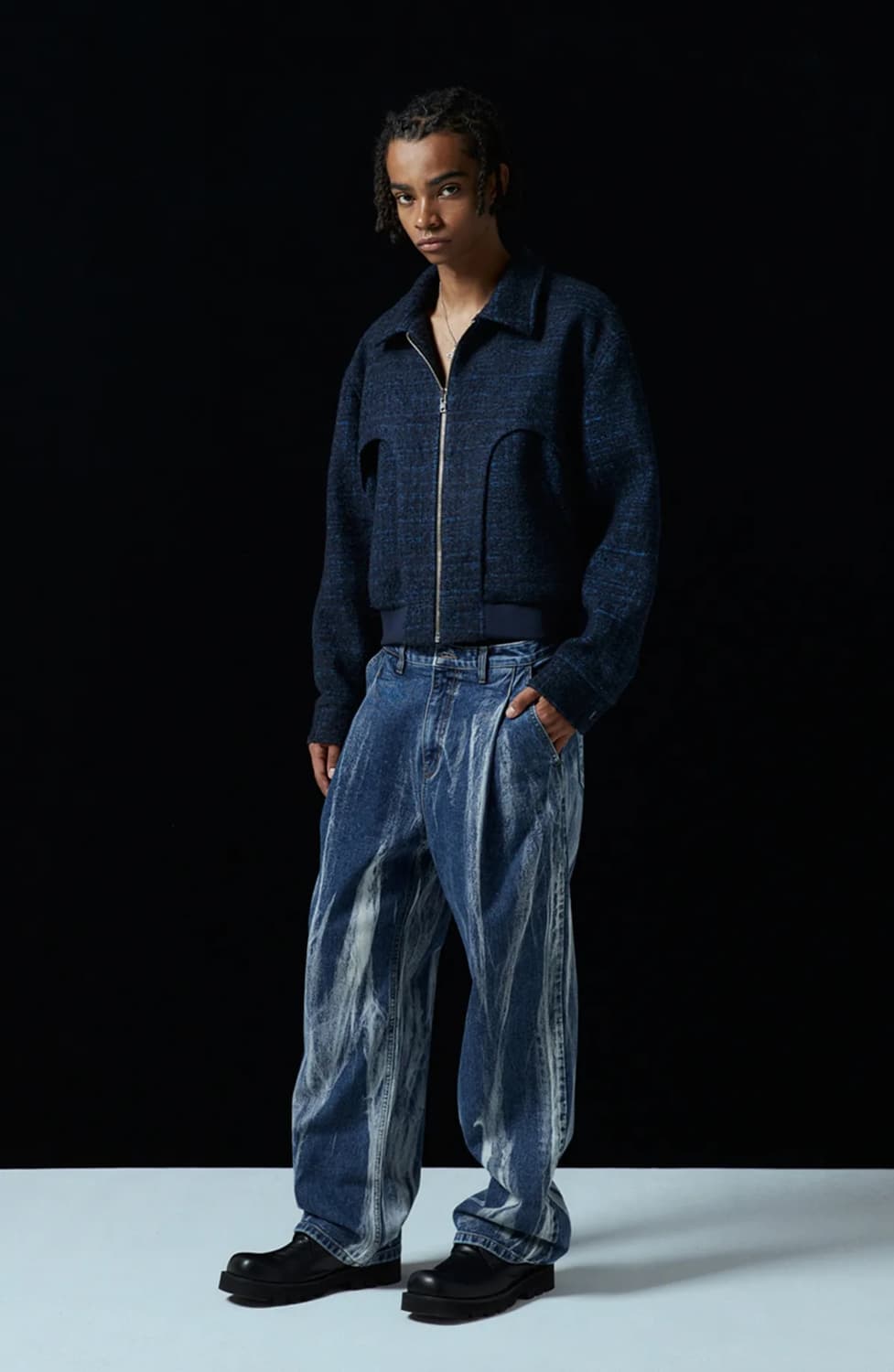 디앤에스알 블루 트위드 트러커 자켓 상품이미지5