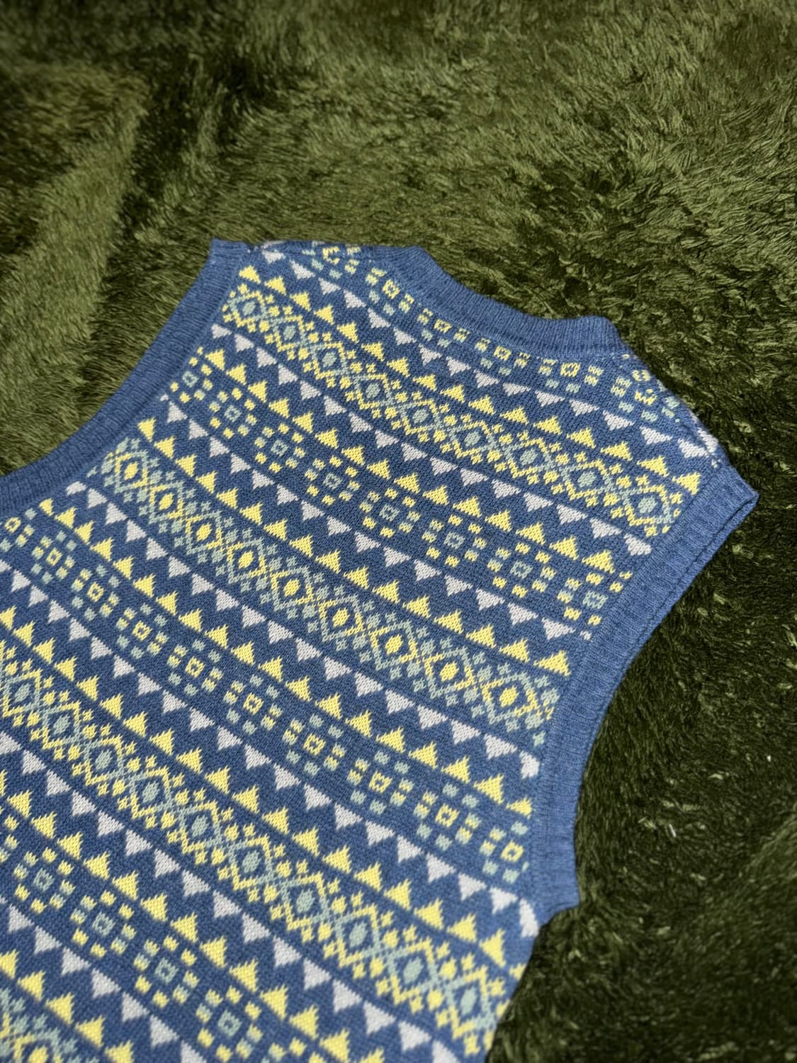 [M] Beams Plus 빔즈 플러스 페어 아일 코튼 린넨 니트 베스트 상품이미지8