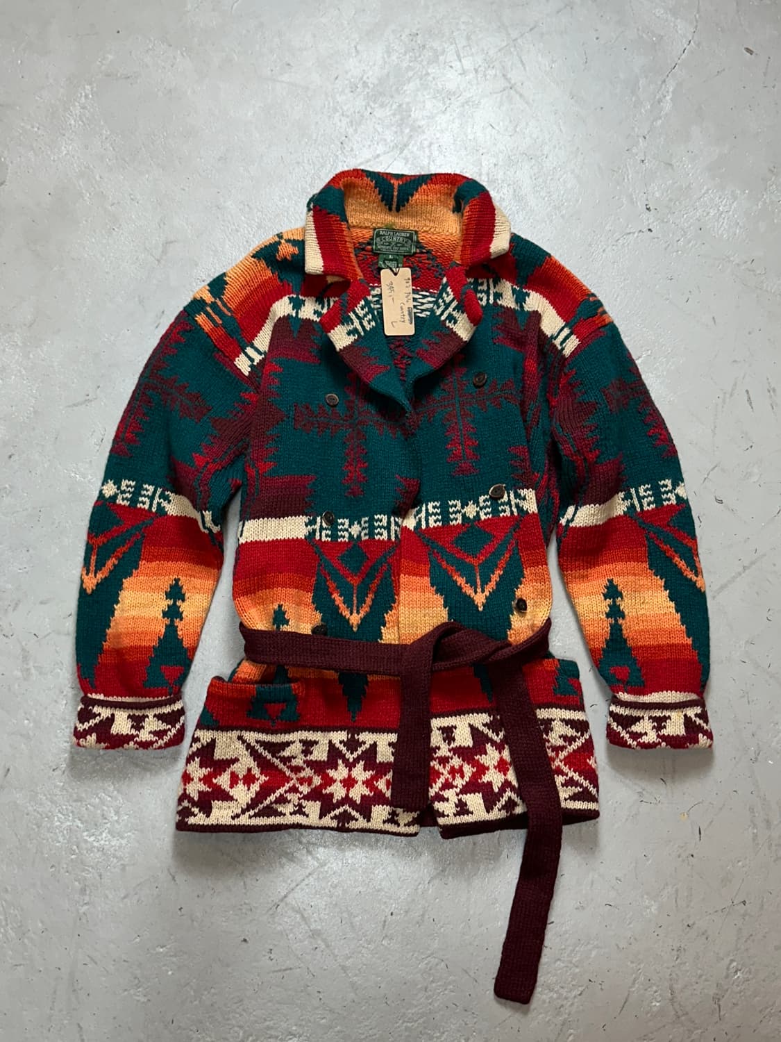 90's 폴로 컨트리 니트 로브 코트 더블알엘 나바호 상품이미지1