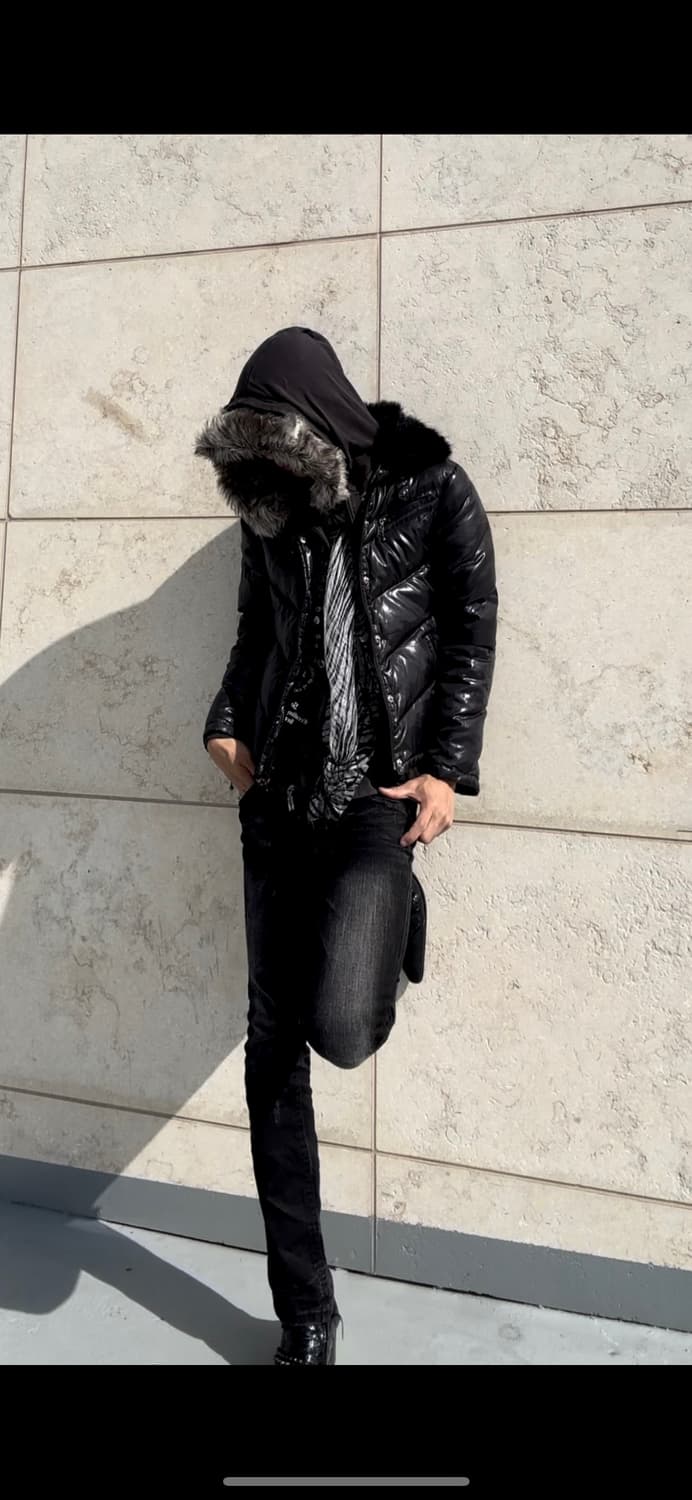 “M&s” 00’s Rare V-Kei Black Fur Trimming 상품이미지1