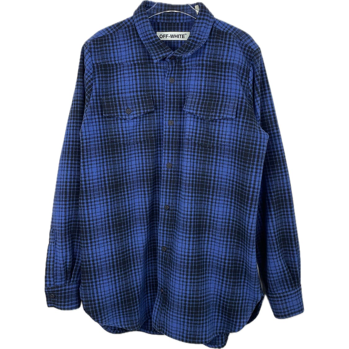 [L] 오프화이트 플란넬 체크 타탄 셔츠 상품이미지1