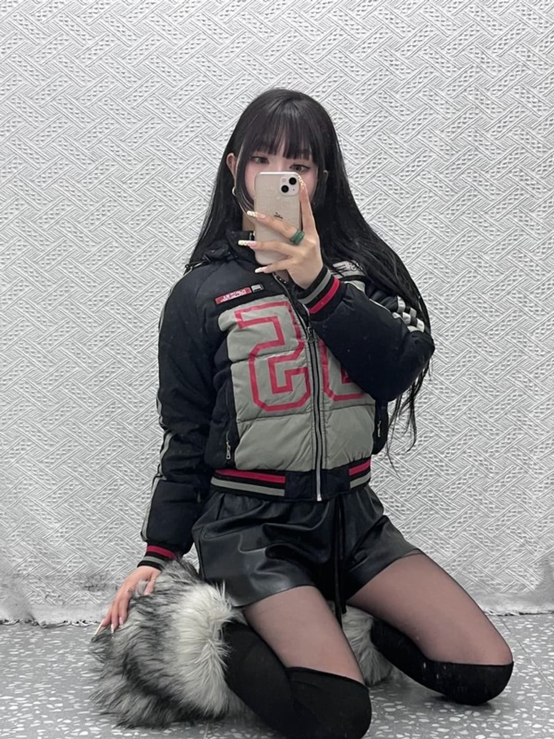 푸부 FUBU 올드스쿨 레트로 키치 레이싱 패딩 자켓 M C09663 상품이미지2