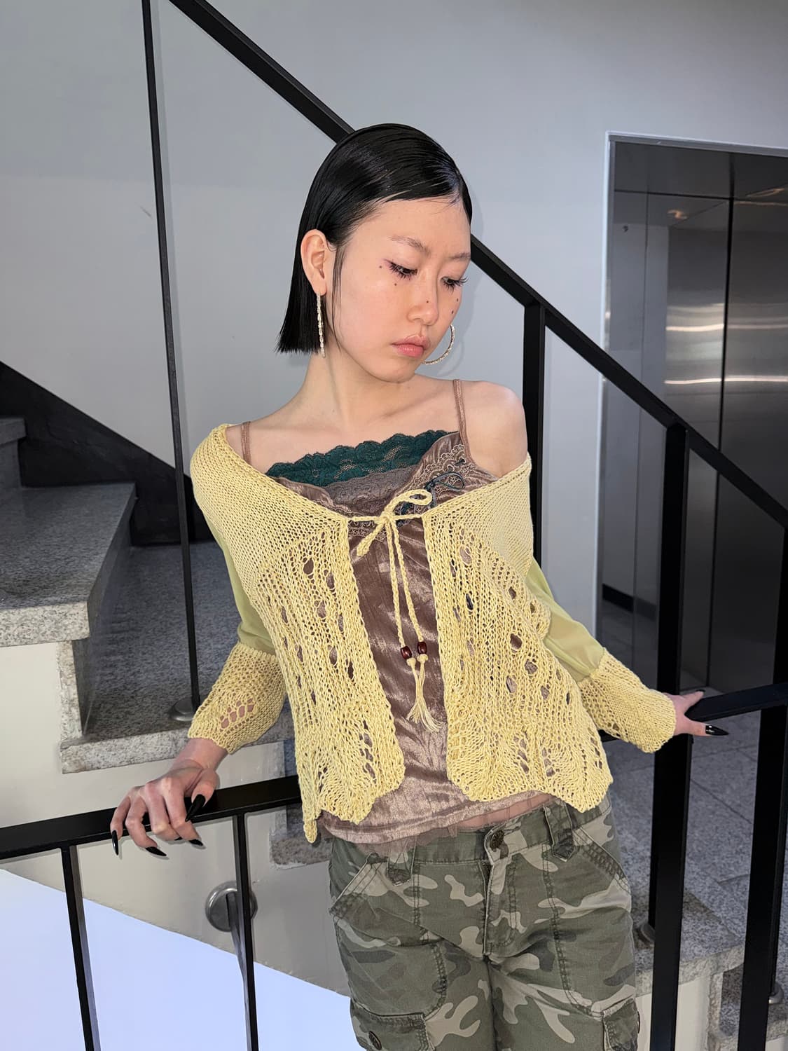 ethnic linen mesh cardigan 상품이미지3