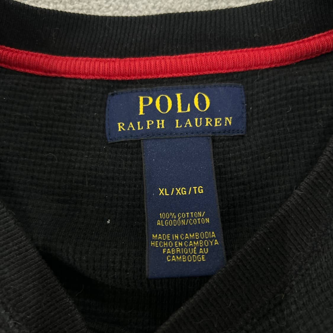 폴로 블랙 와플티 XL 상품이미지2