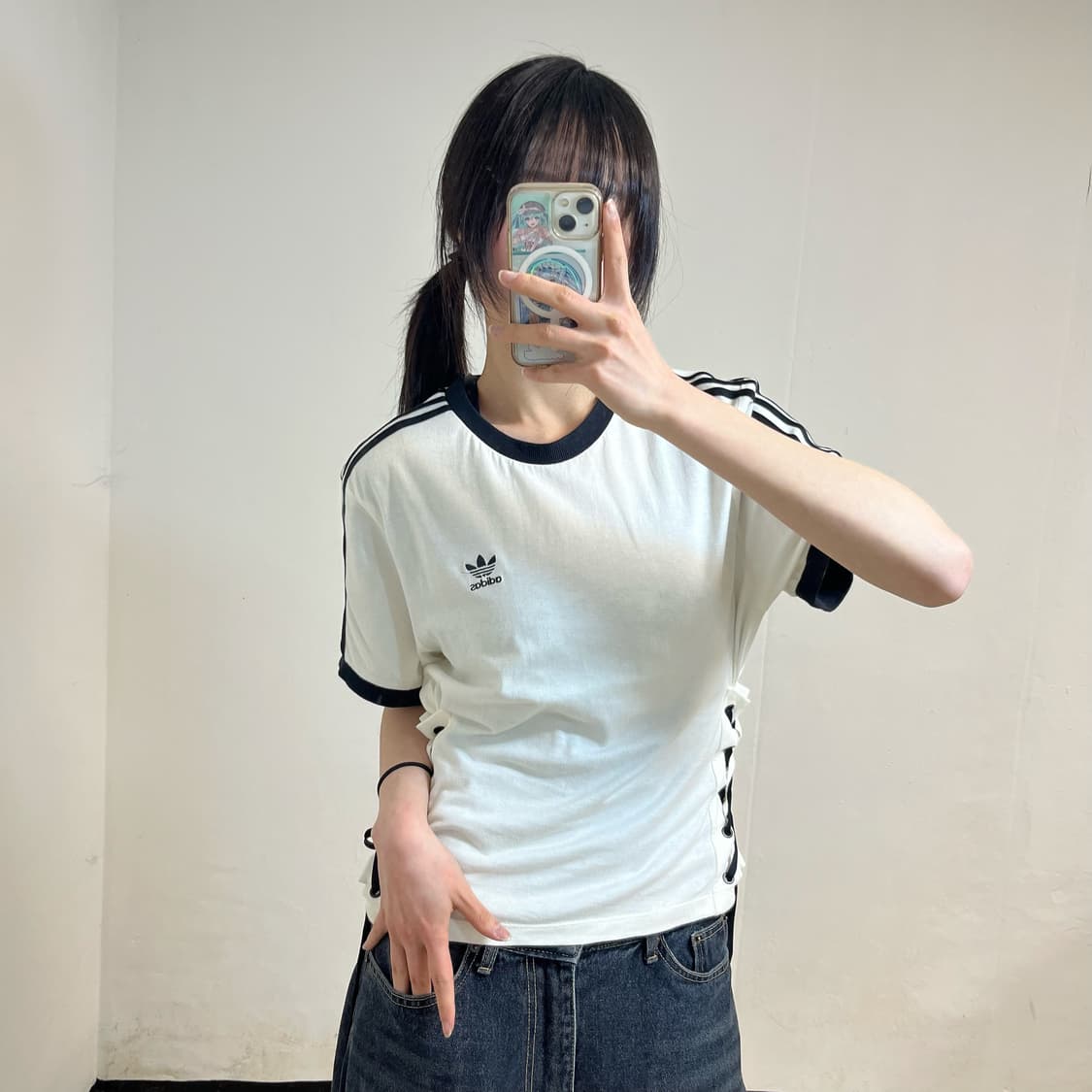 Adidas lace-up firebird t-shirt 상품이미지1