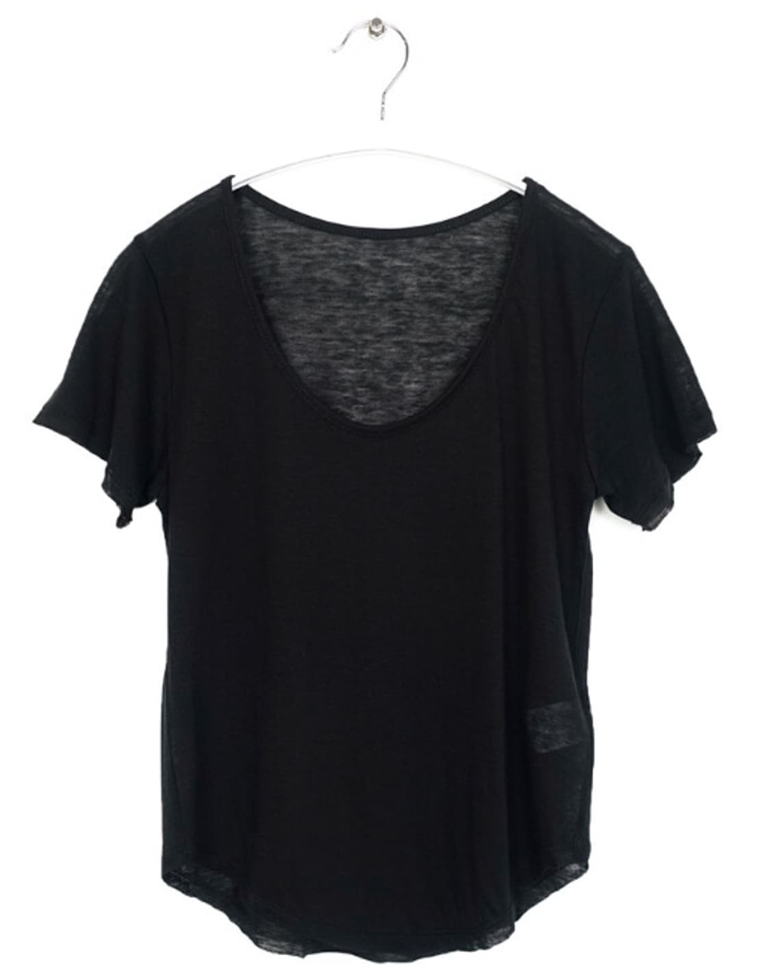 faerie cutting U neck half top black 상품이미지1