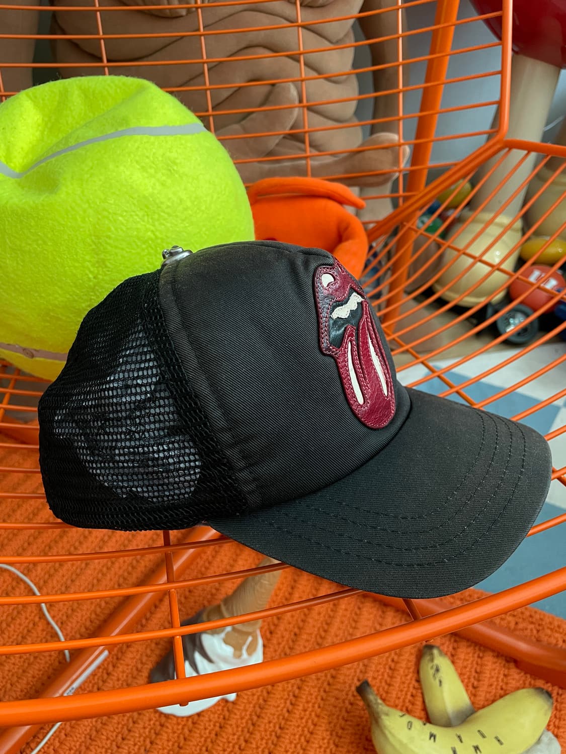 크롬하츠 x 롤링스톤즈 레더 패치 캡 상품이미지3