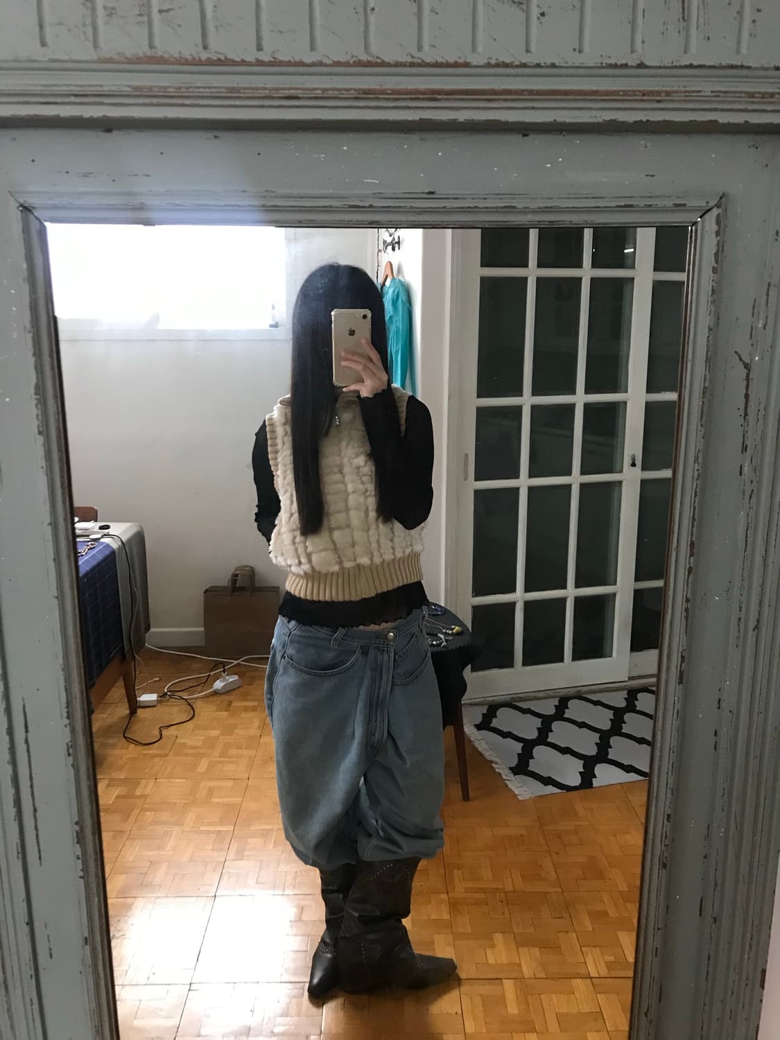 vintage fur knit zip-up 상품이미지4