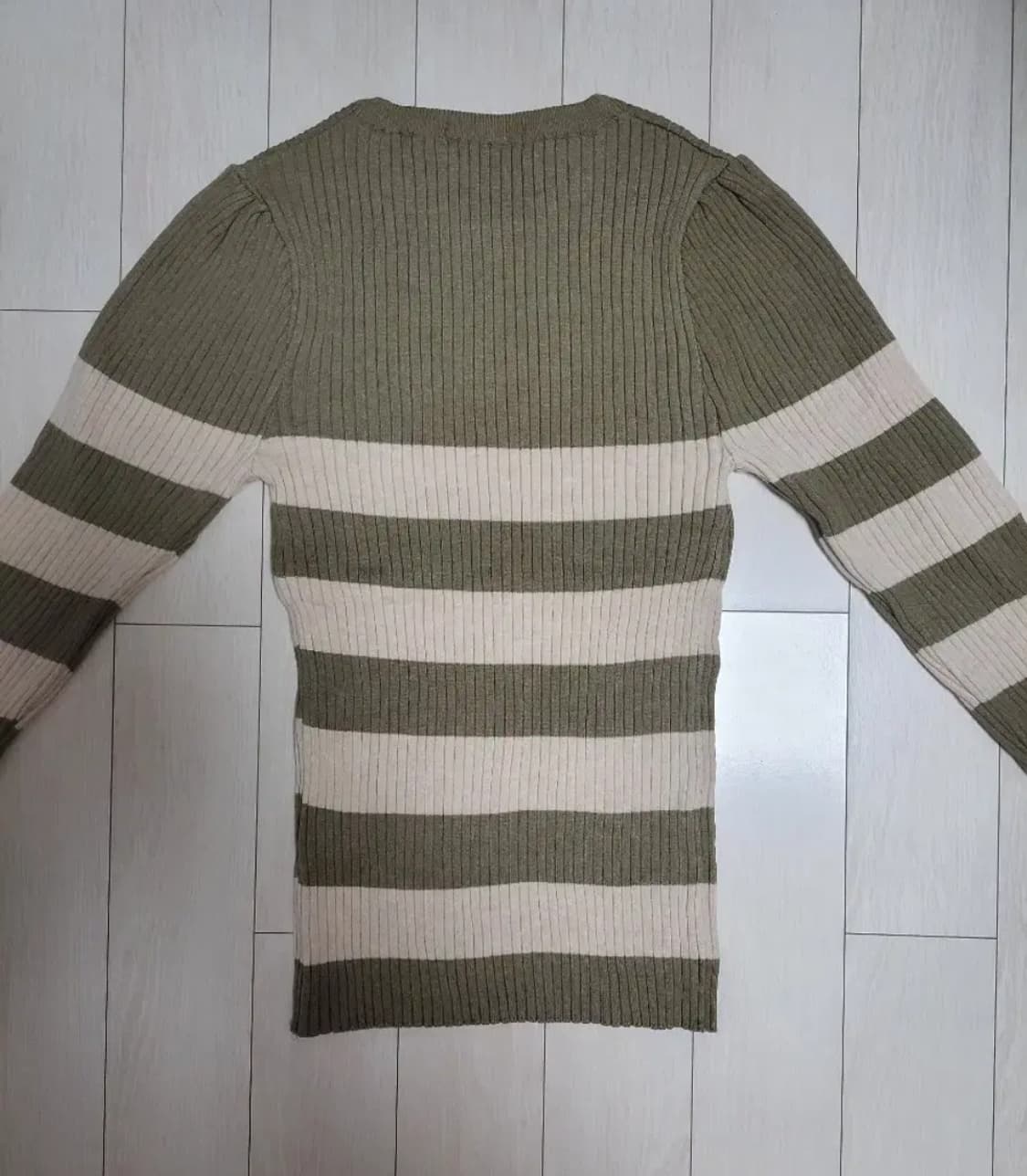 급처새상품!ENC이엔씨 어깨셔링 스트라이프니트티셔츠 레니본st오즈세컨st 상품이미지4