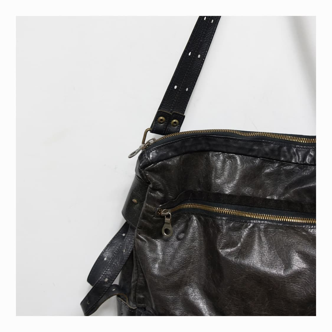 JAS MB 아티잔 잉글랜드 핸드메이드 더블벨트 레더 숄더백 상품이미지6