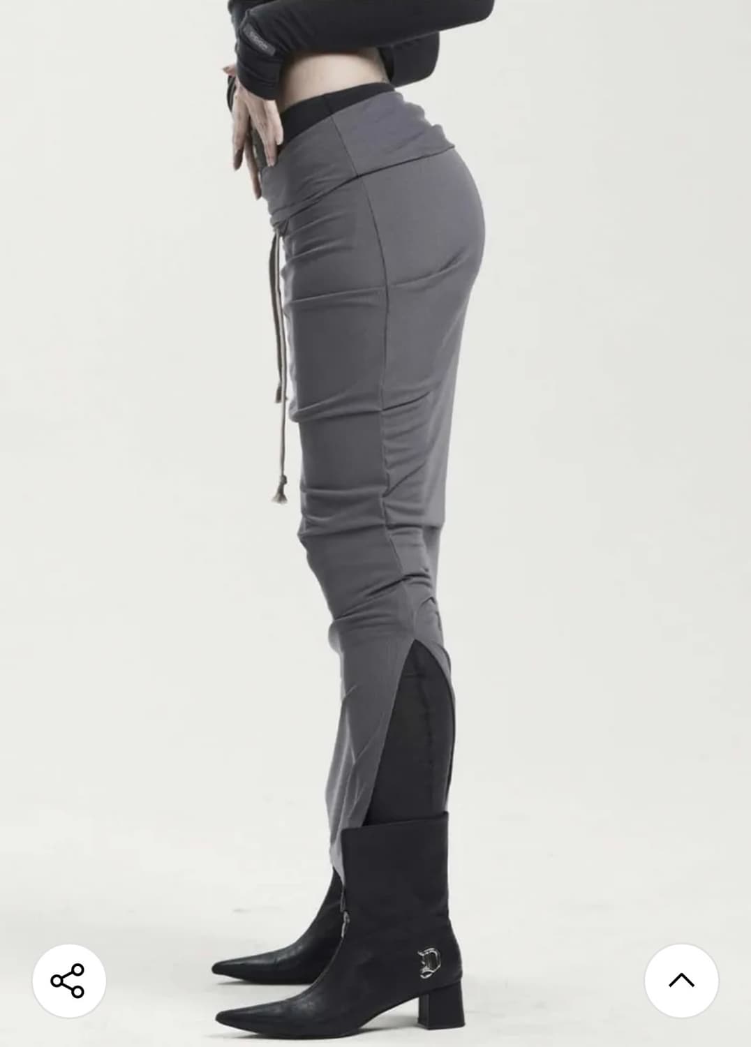 ODOR 오도어 져지 셔링 스커트 그레이 상품이미지3