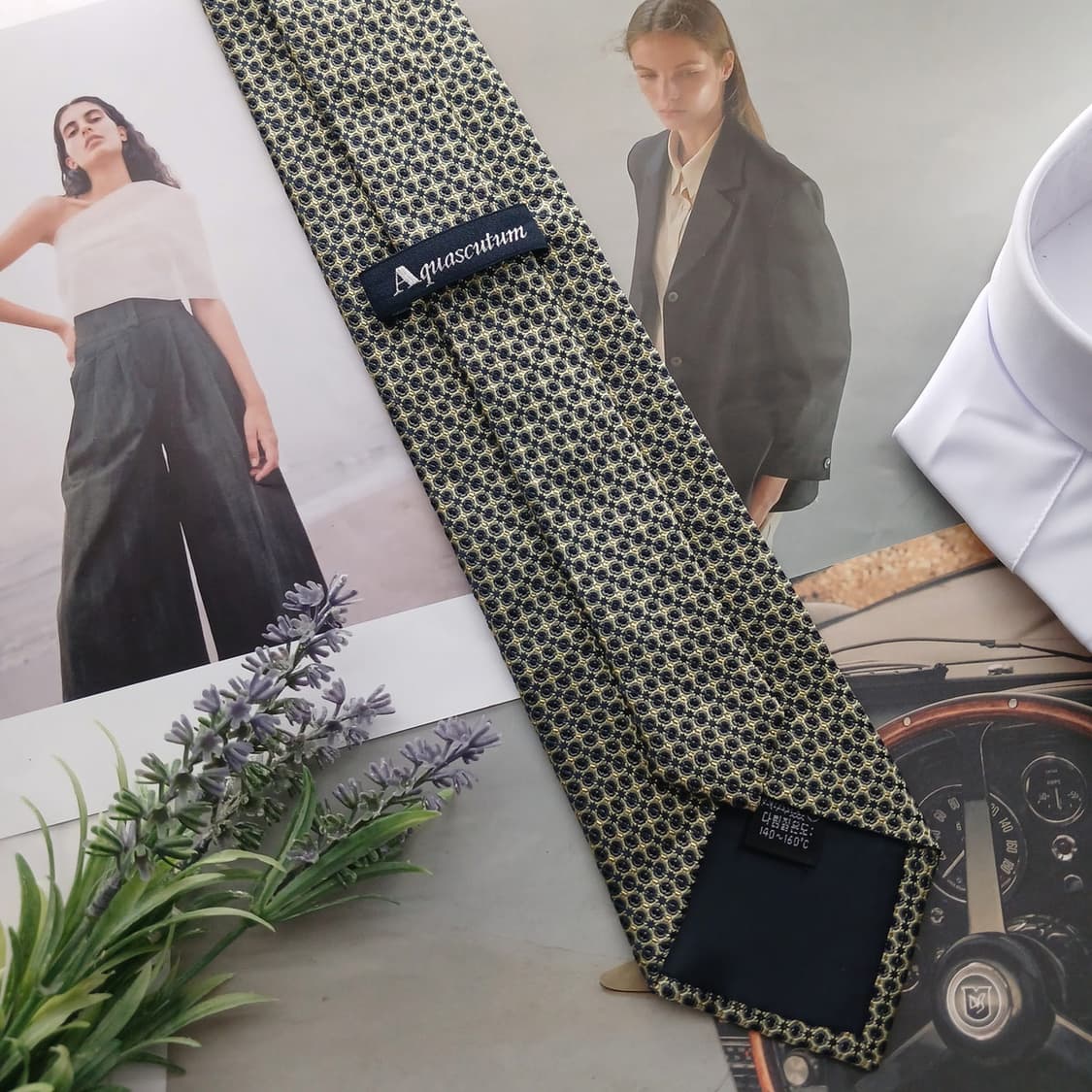 아쿠아스큐텀 실크 도트 자카드 넥타이 8.7cm A+등급 A18574
 상품이미지4