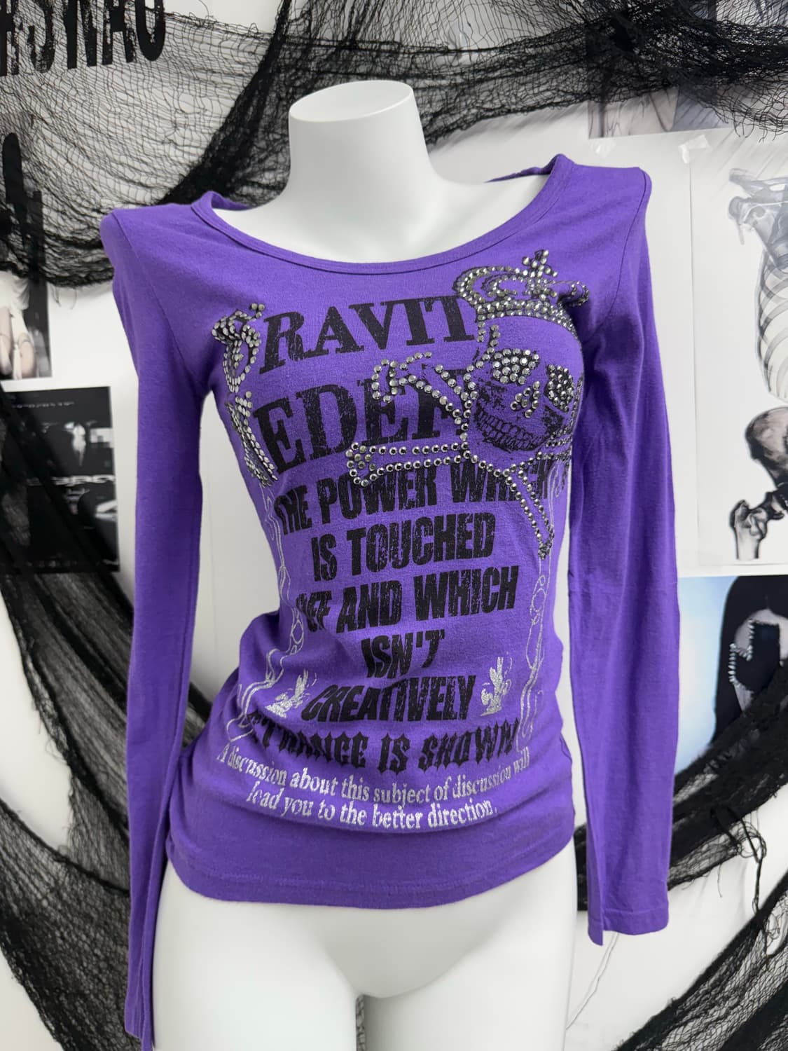 00s punk lettering beads longsleeve 상품이미지3