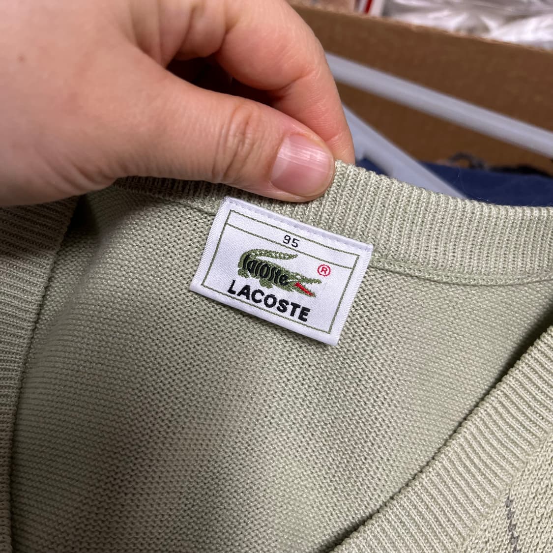 라코스테 아가일 니트 베스트 그린 95 상품이미지2