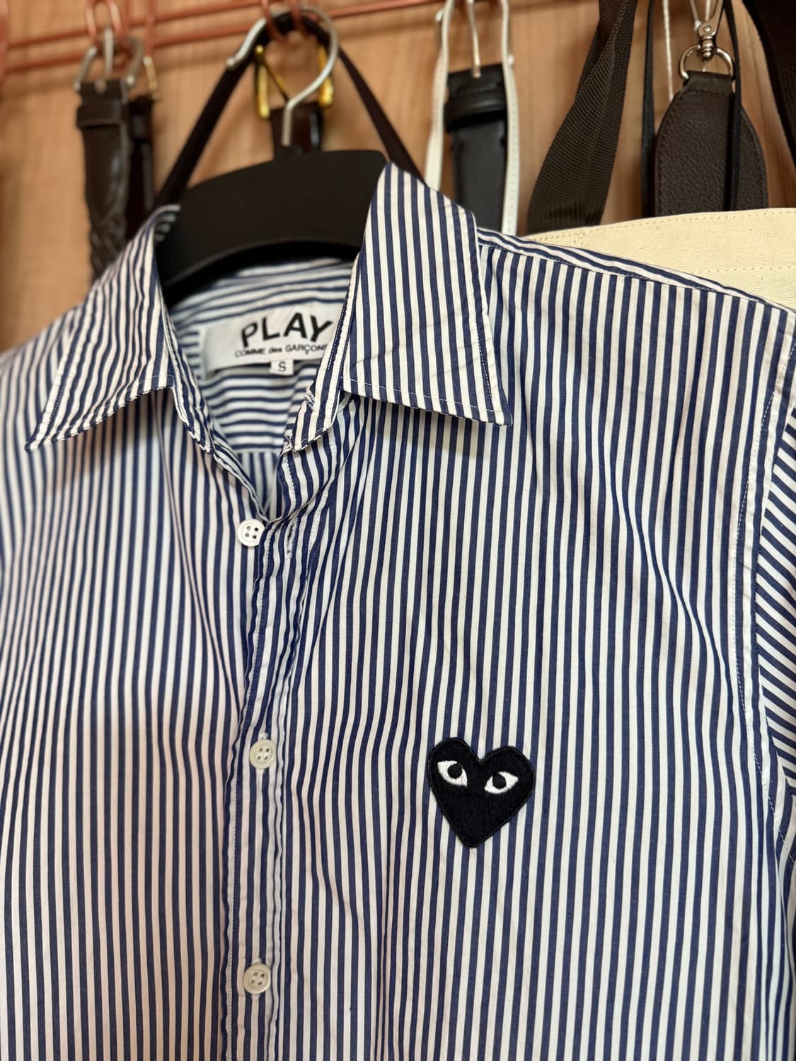 꼼데가르송 플레이 스트라이프 셔츠 S 상품이미지2