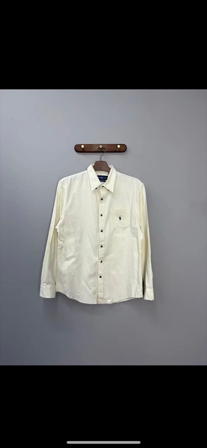 폴로랄프로렌 포니로고 클래식핏 코튼 아이보리 셔츠 H1211 상품이미지2