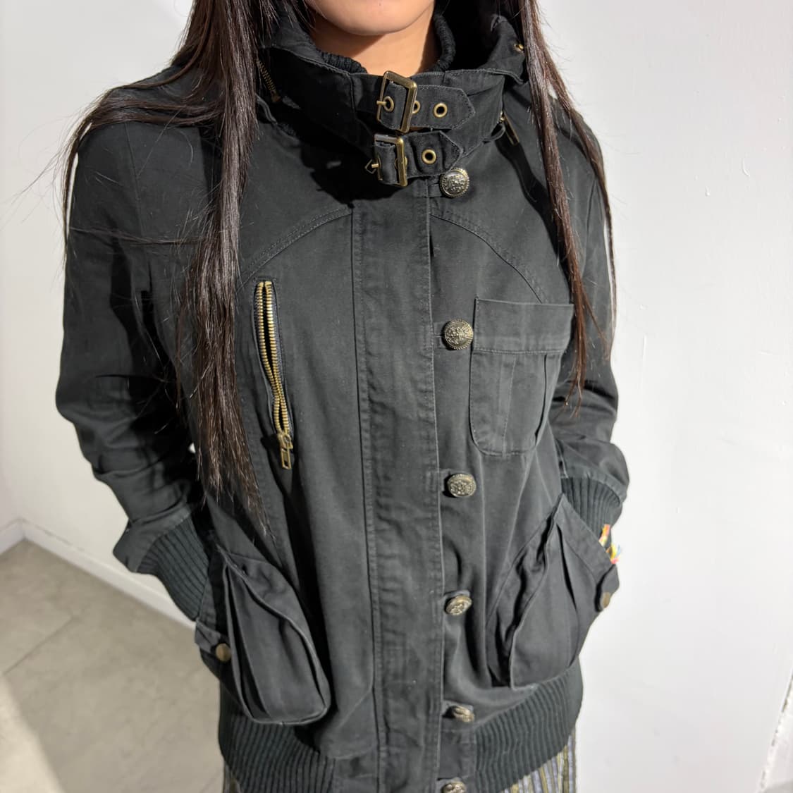 Y2k 지퍼 디테일 후드 자켓 상품이미지3