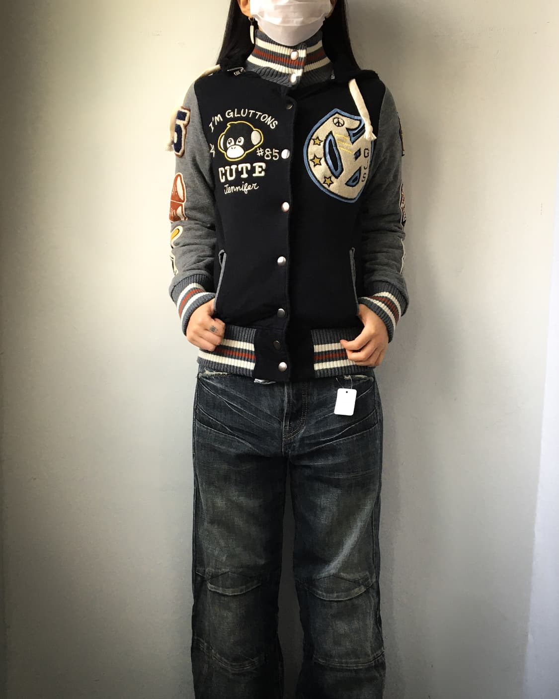 Gluttons patchwork varsity jacket 상품이미지7