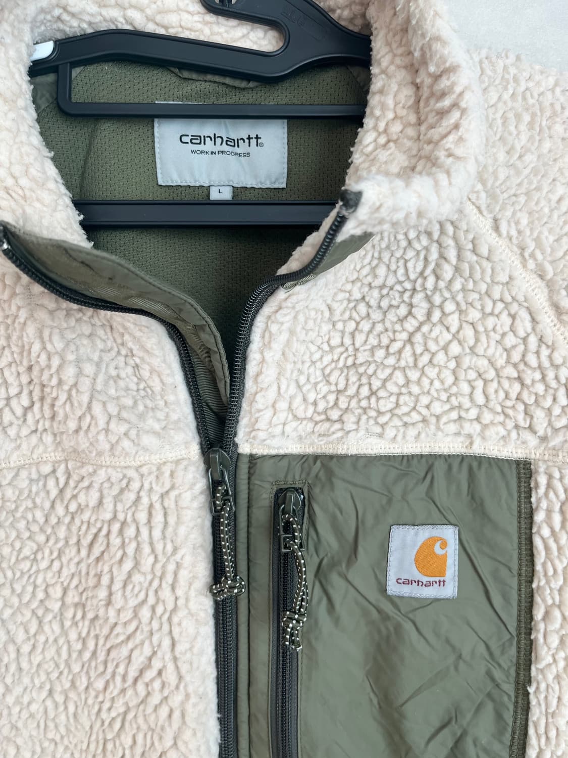칼하트 플리스 자켓 아이보리/카키 [L] 상품이미지4