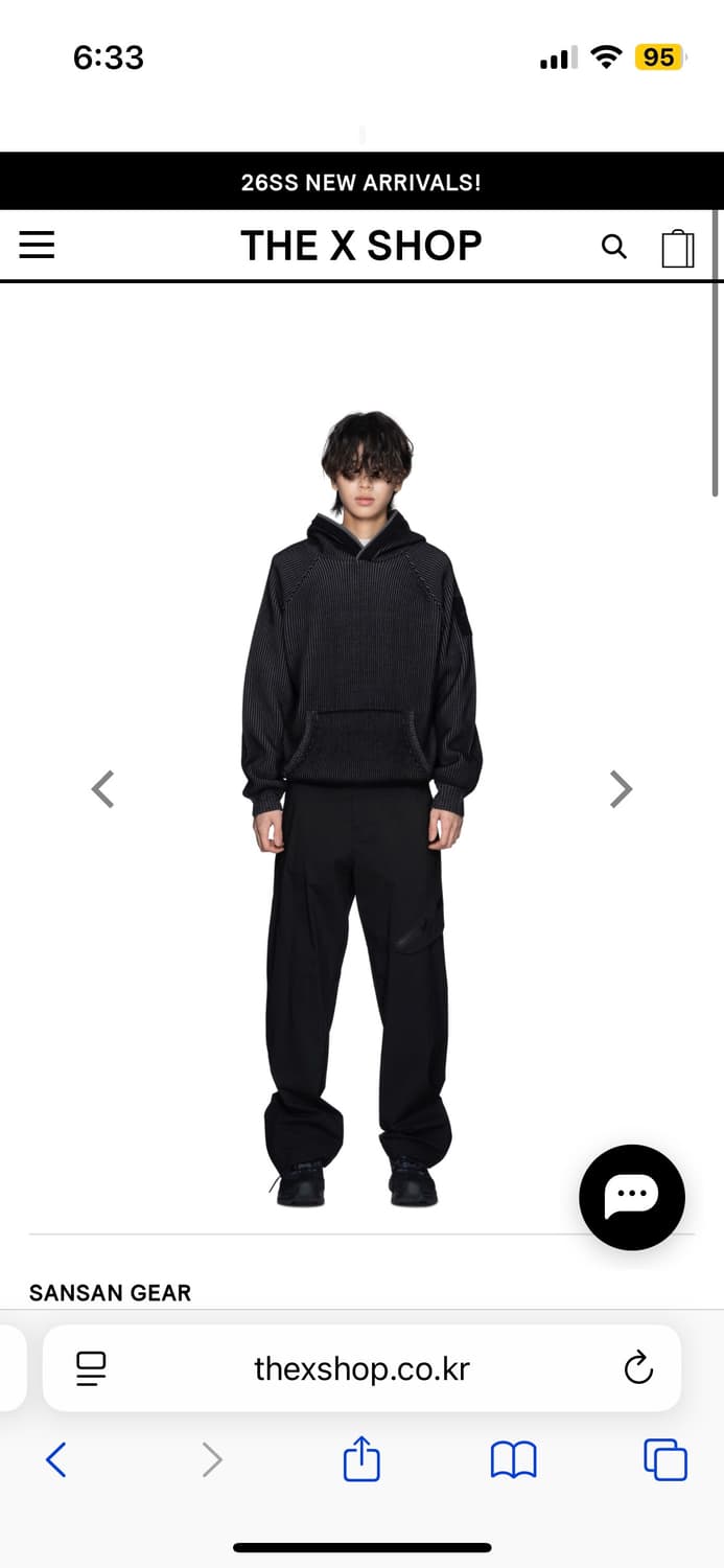 산산기어 Sansan Gear Hooded Knit Black 상품이미지1