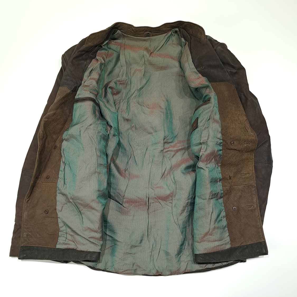 CL334 XL 80s 서독판 가죽 패치워크자수 브라운 자켓 아우터 상품이미지3