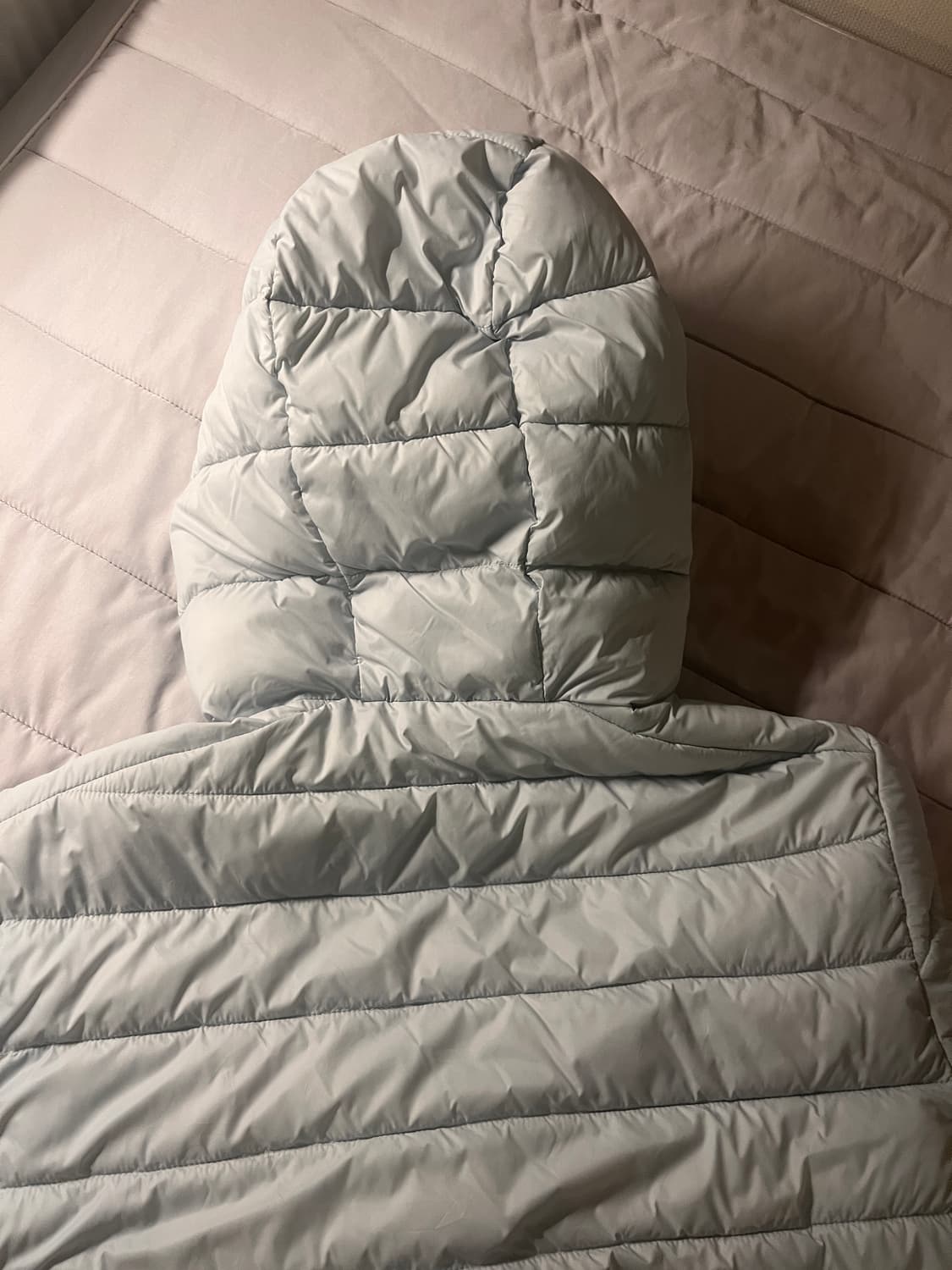 스파오 씬라이트 후드 재킷 경량패딩 페일블루 상품이미지2