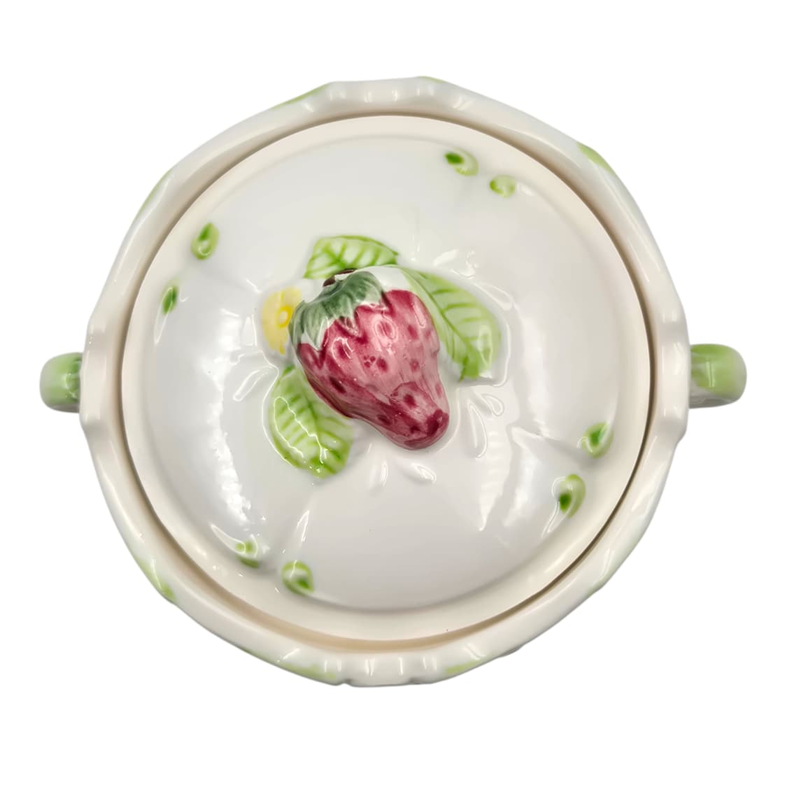 80s 카토 핸드메이드 포셀린 딸기 빅 캐니스터 상품이미지2