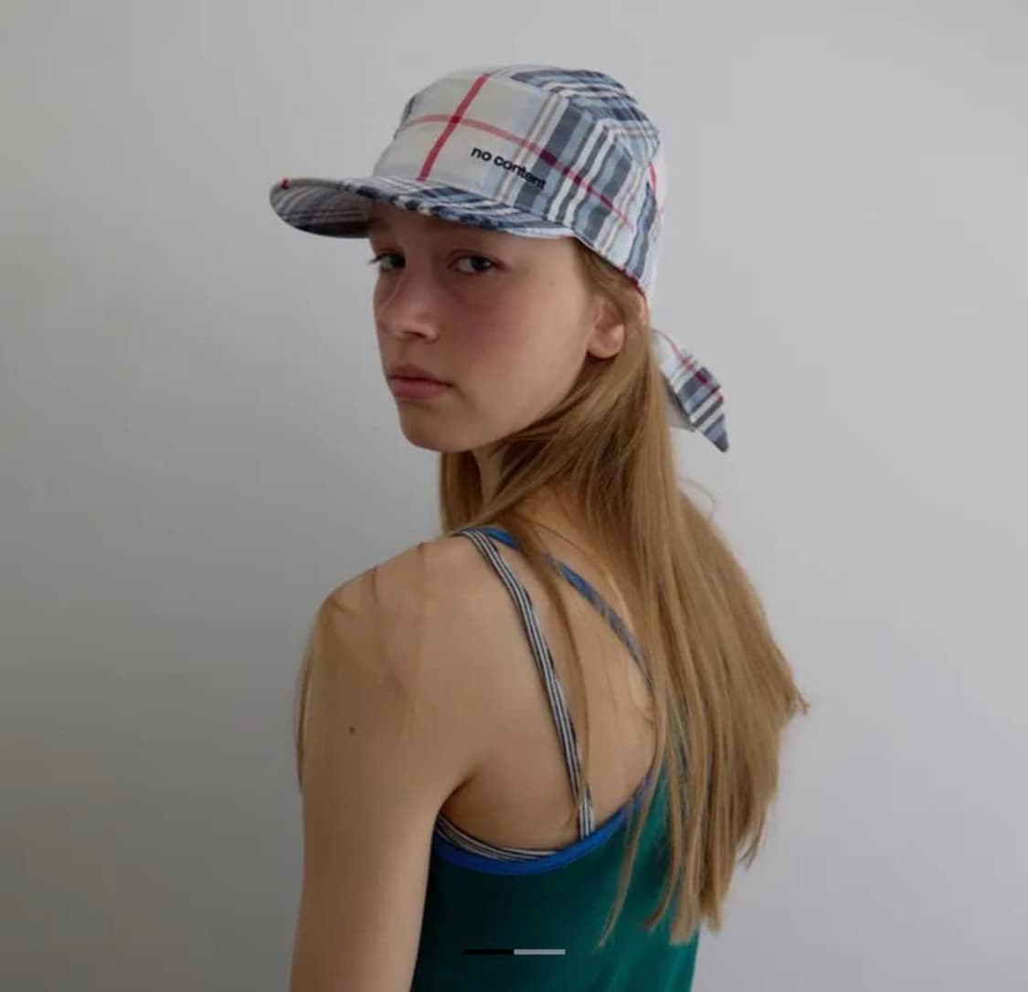 노컨텐츠 리본 체크캡 상품이미지1