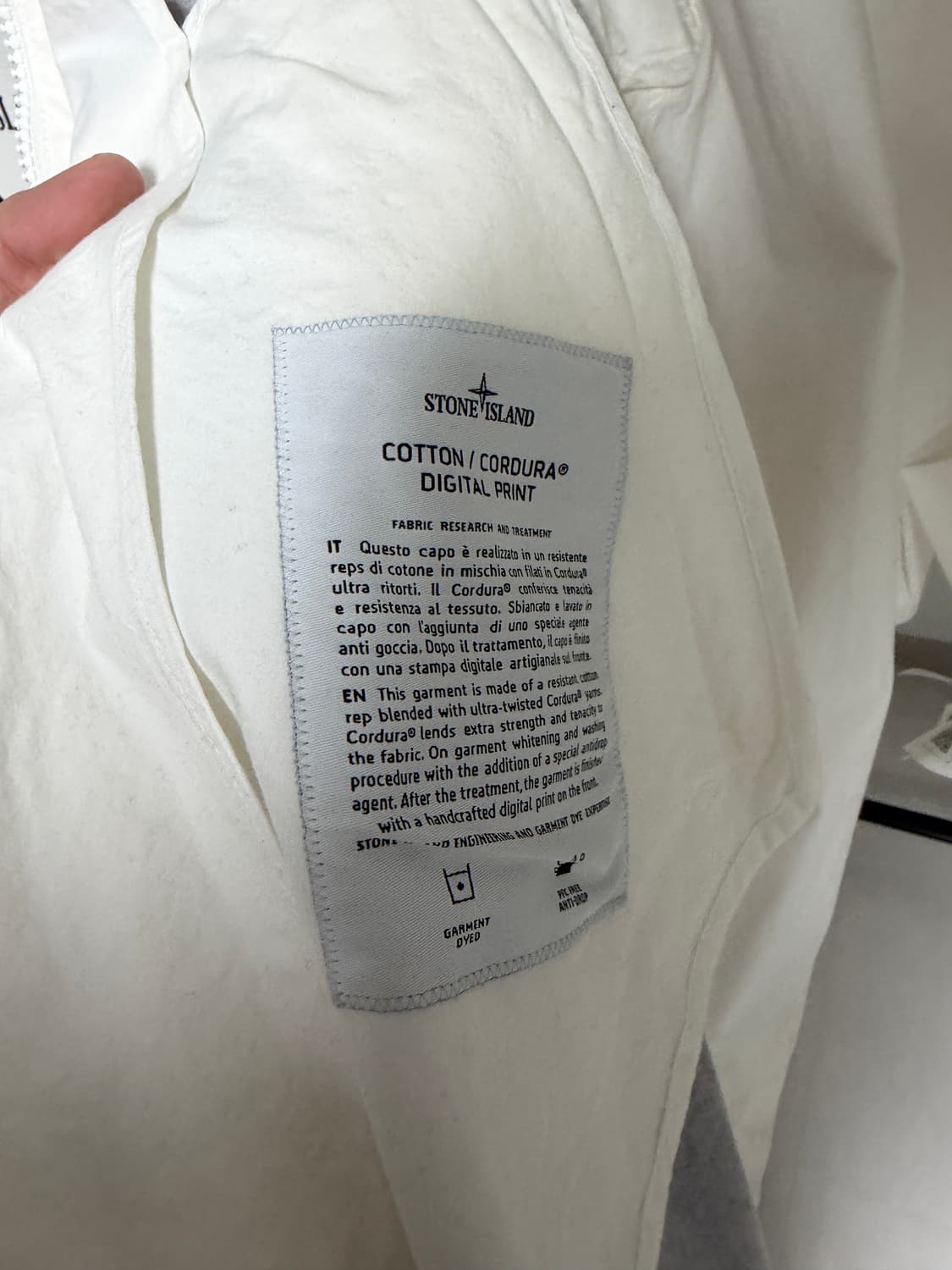 [1회착, L] 슈프림x스톤아일랜드 코튼 코드라 쉘 자켓 모나리자 화이트 상품이미지4