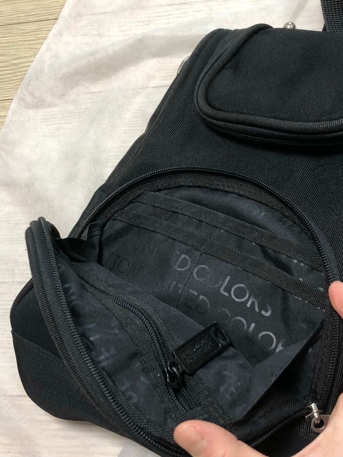 베네통 검정 캔버스 투웨이백 백팩 크로스백 숄더백 상품이미지2