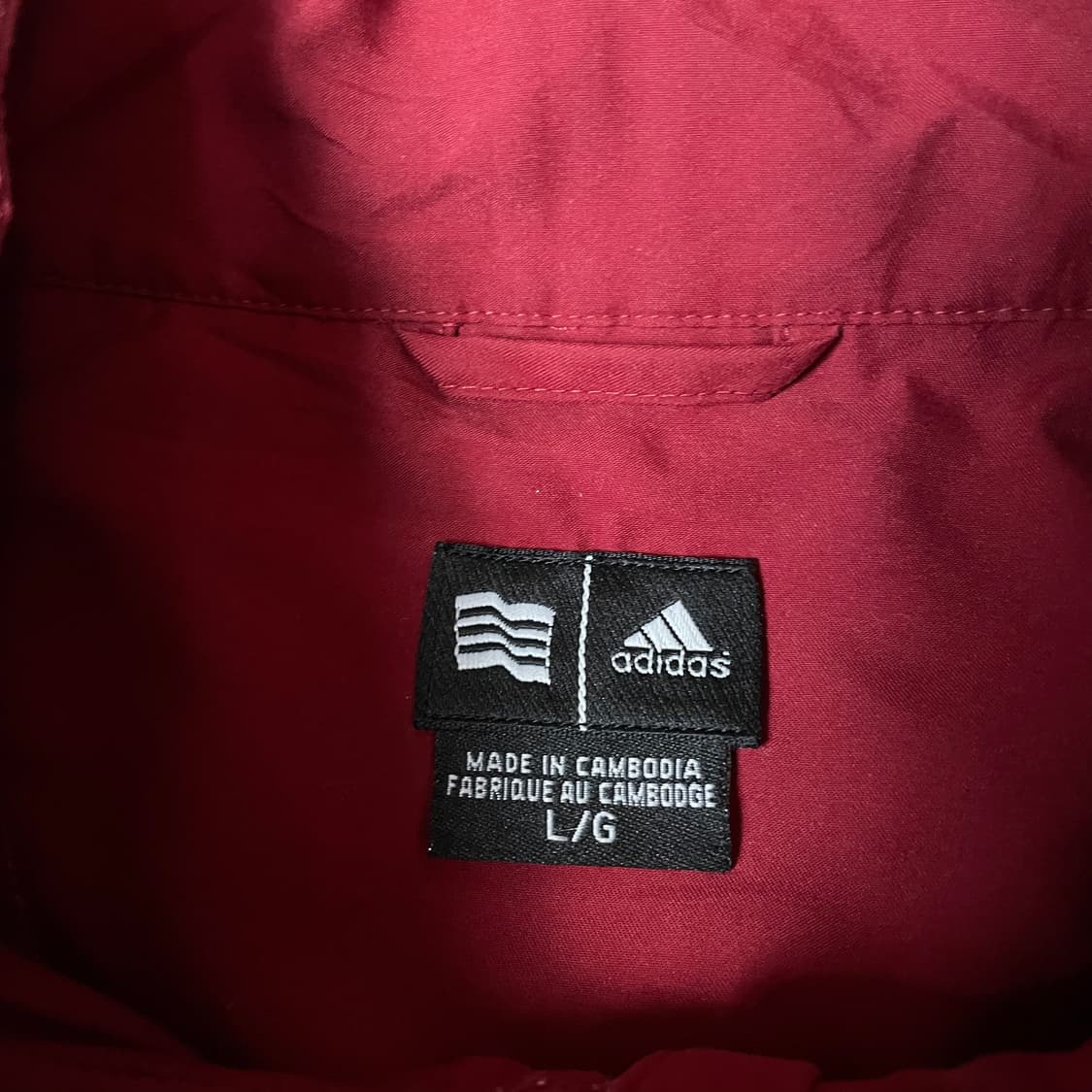 아디다스 레드 화이트라인 폴리 아노락 바람막이 자켓 L 상품이미지4