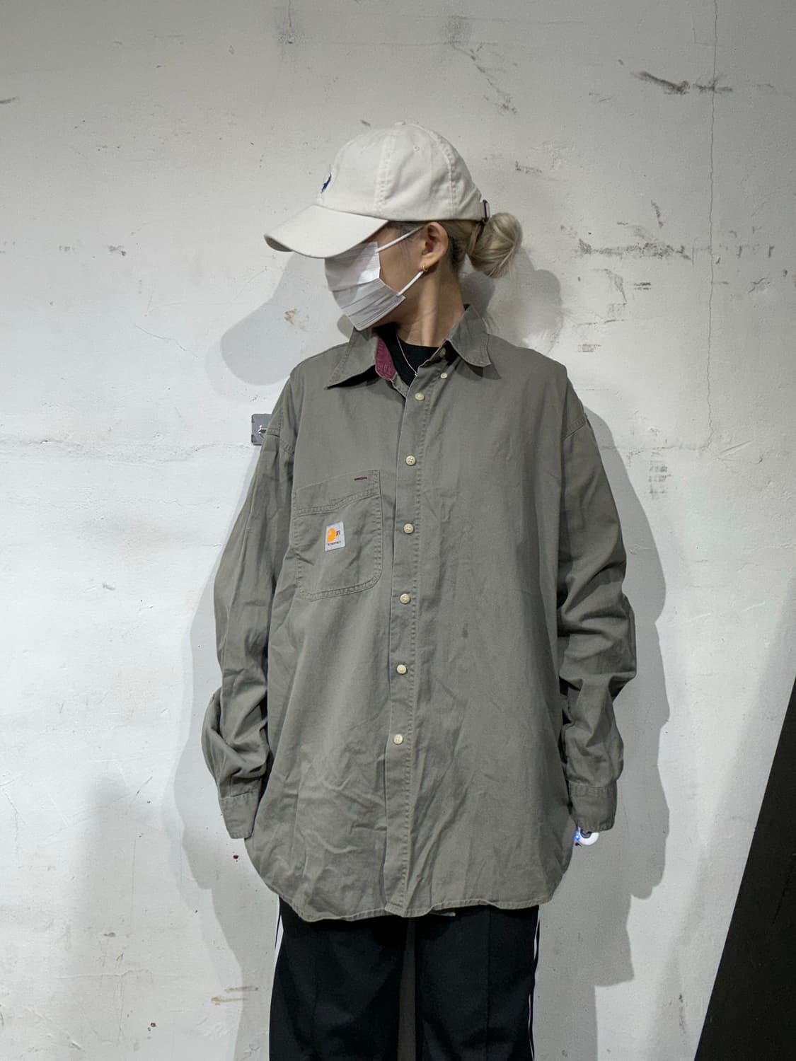 칼하트 카키 오버칫 솔리드 워크 셔츠 XL 상품이미지2