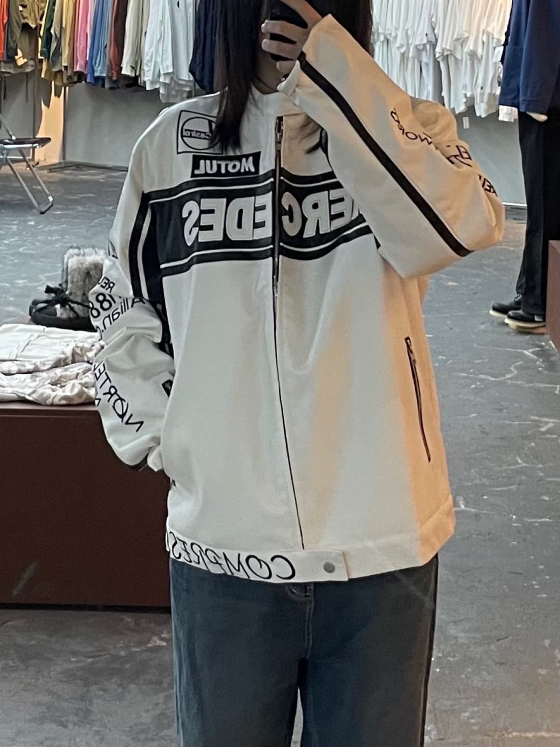 메르세데스 벤츠 바이크 가죽 자켓 H1384 상품이미지1