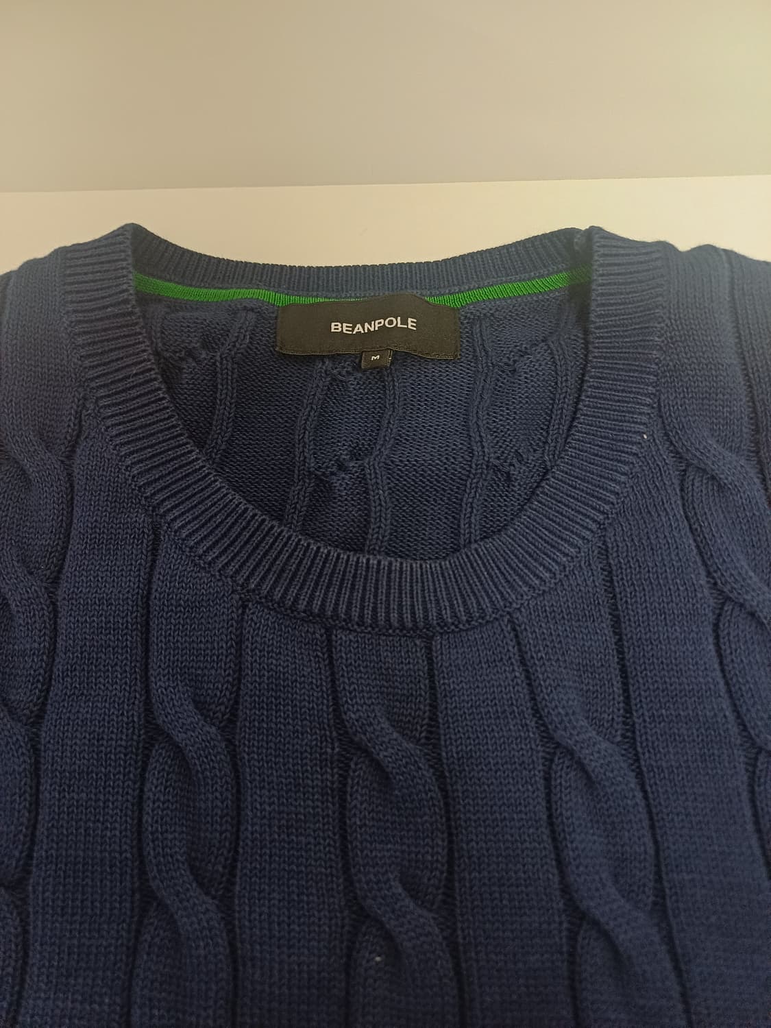 빈폴 맨즈 코튼 케이블 꽈배기 니트 네이비 (100/M) 상품이미지4