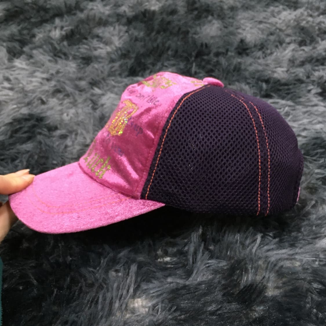 투티/0347 Y2K 핑크 펄 캡모자 2000년대 초 상품이미지4