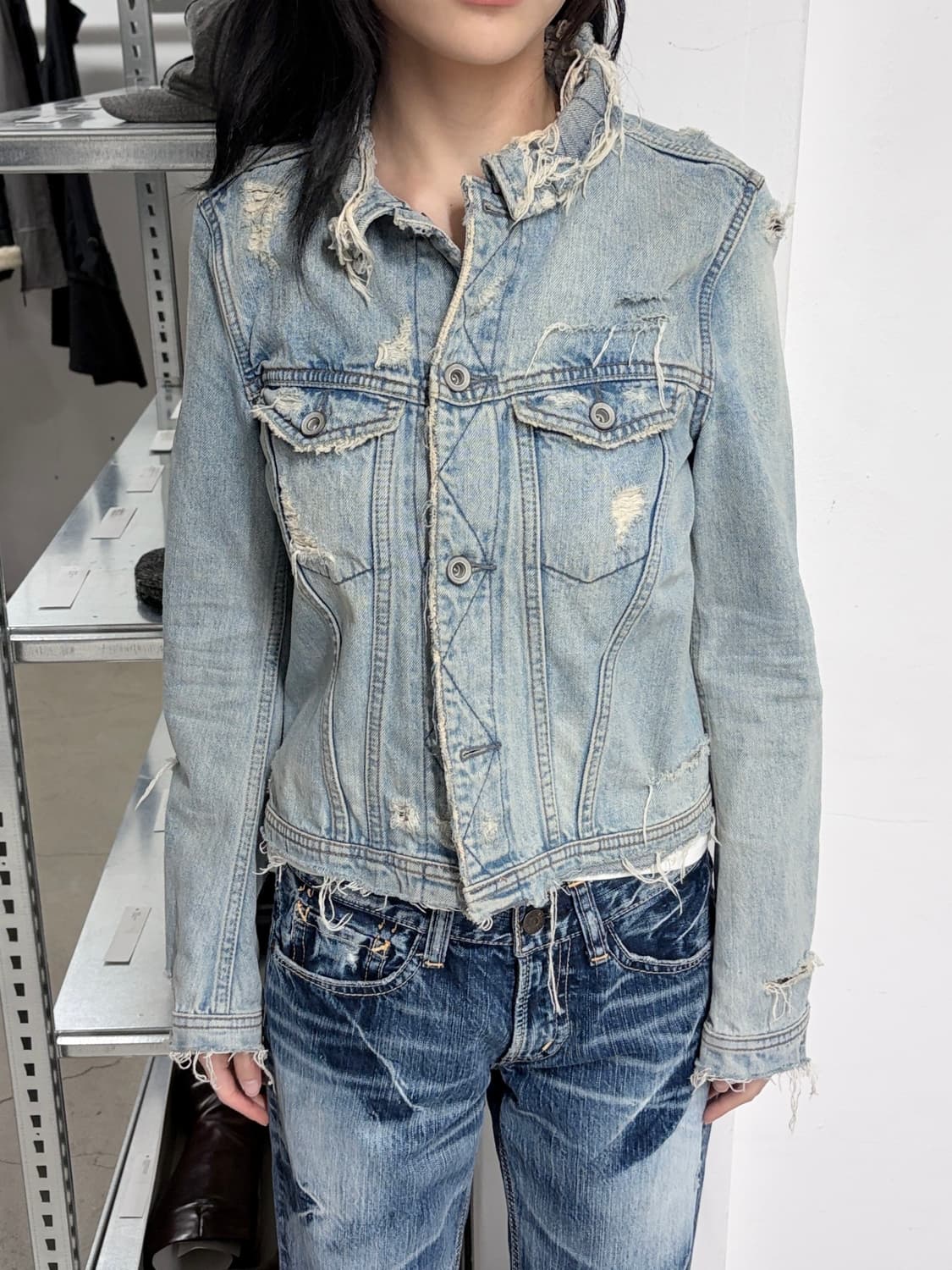 GOA 디스트레스드 데님 자켓 상품이미지3