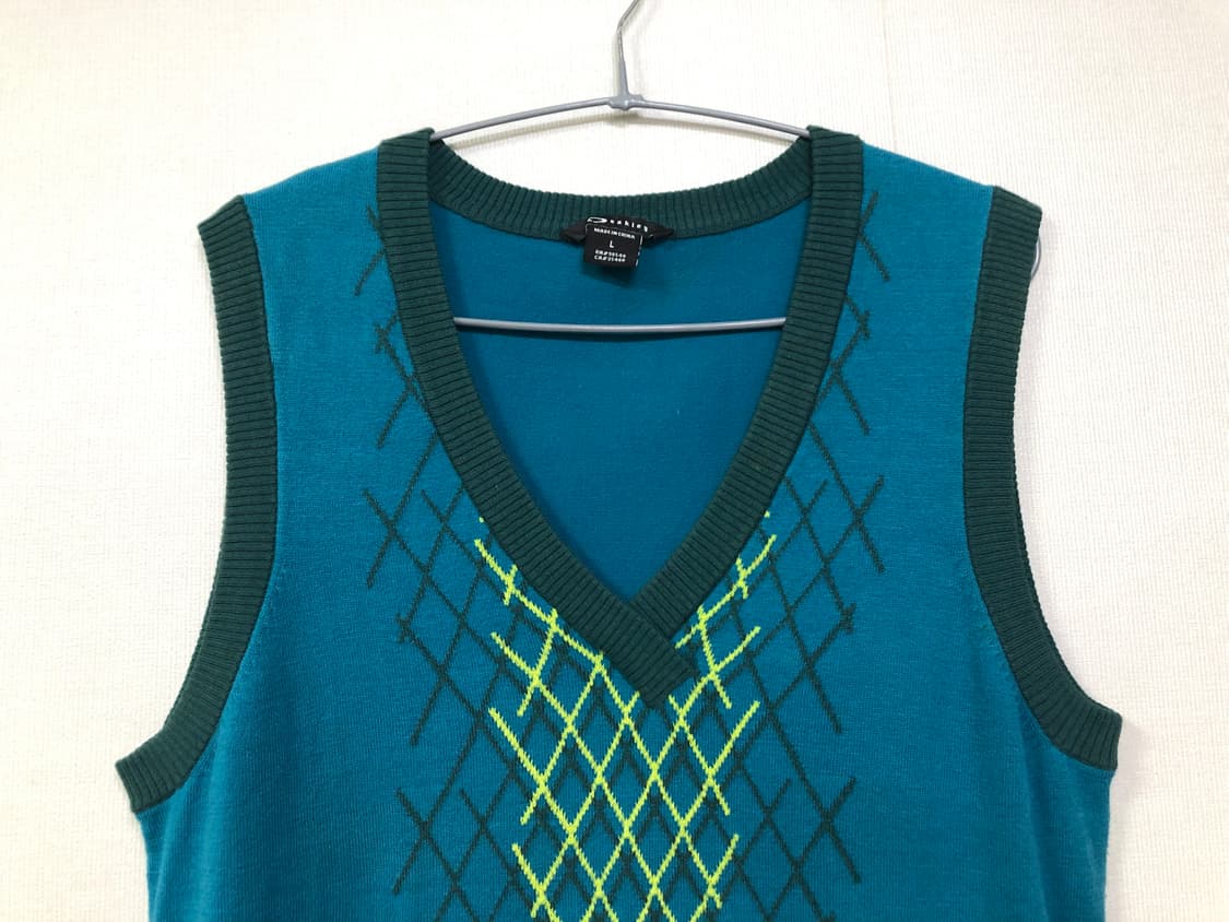 Oakley 오클리 골프 여성 브이넥 니트 베스트 조끼 L _ 블루그린 상품이미지2