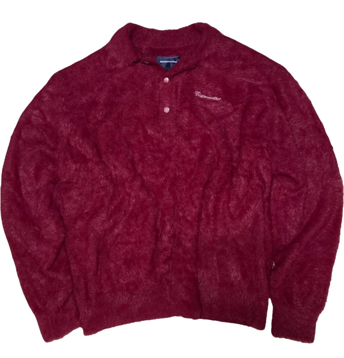 디스이즈네버댓 카라 니트 레드 상품이미지3