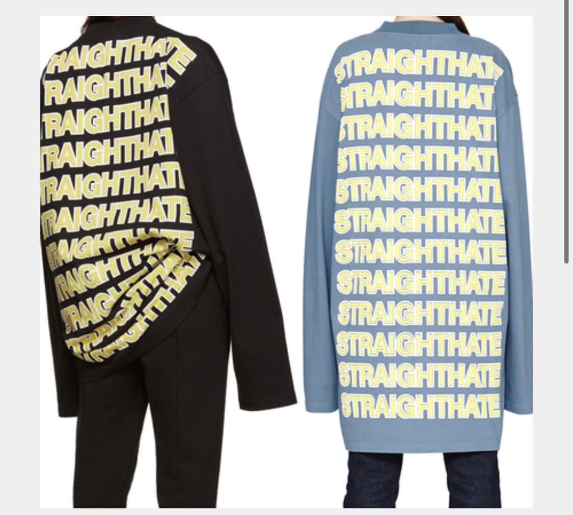 [VETEMENTS] Straighthate 오버사이즈 롱슬리브 상품이미지1