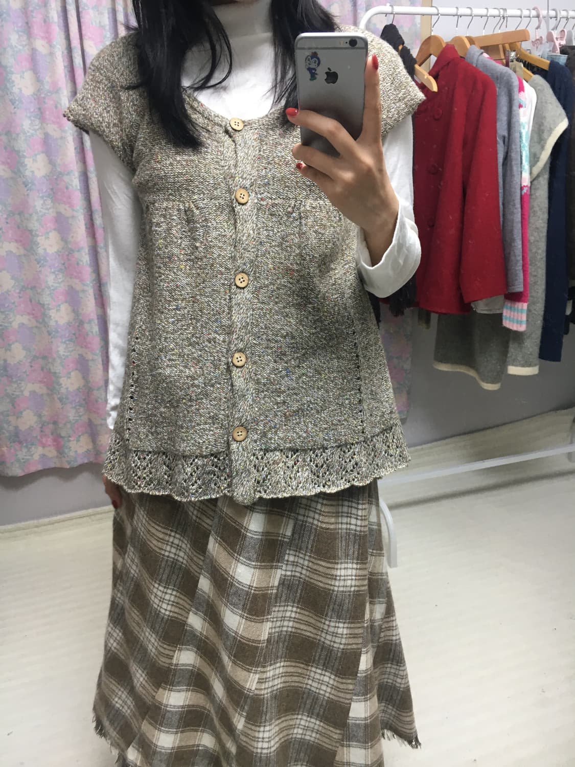 베이지 보카시 반소매 니트  상품이미지4