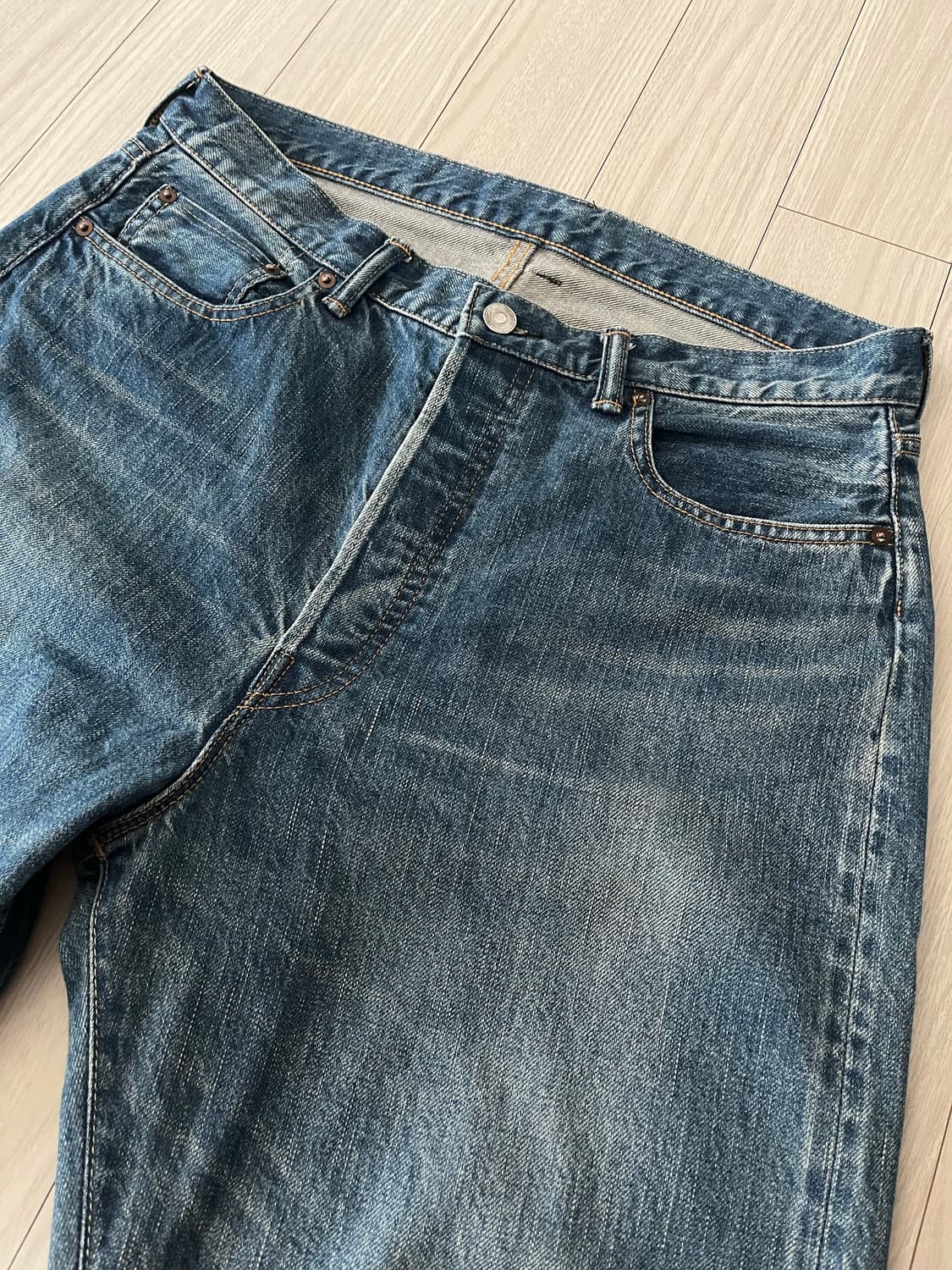 아프레쎄 Washed Denim Wide Pants 상품이미지3
