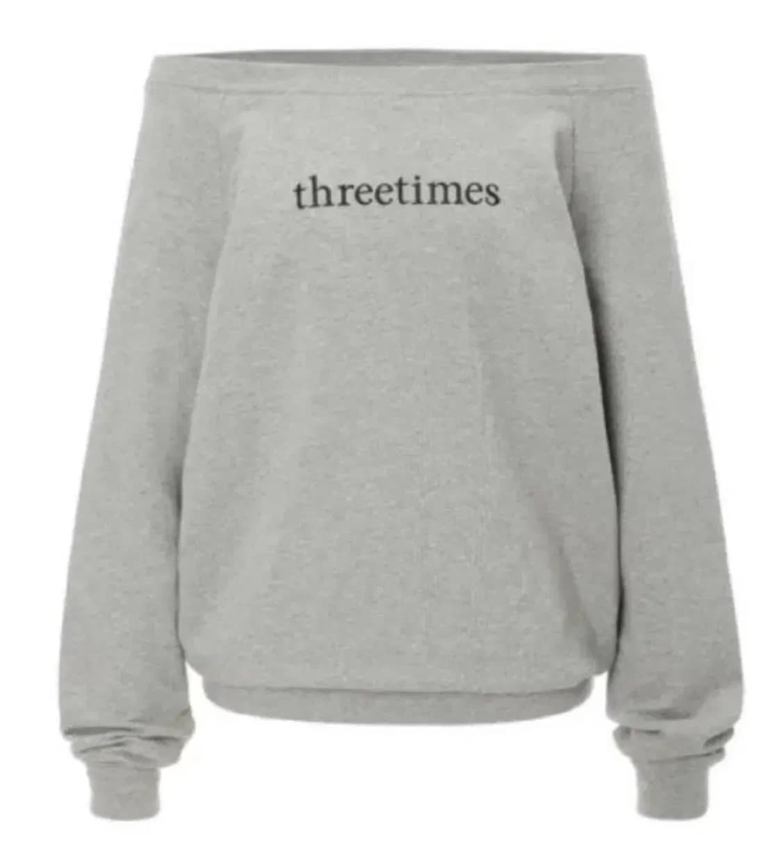쓰리타임즈 오프숄더 맨투맨 그레이 상품이미지2