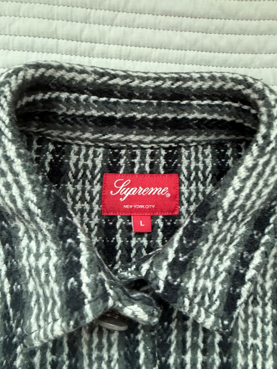 [L] 슈프림 헤비 플란넬 셔츠 블랙 상품이미지4
