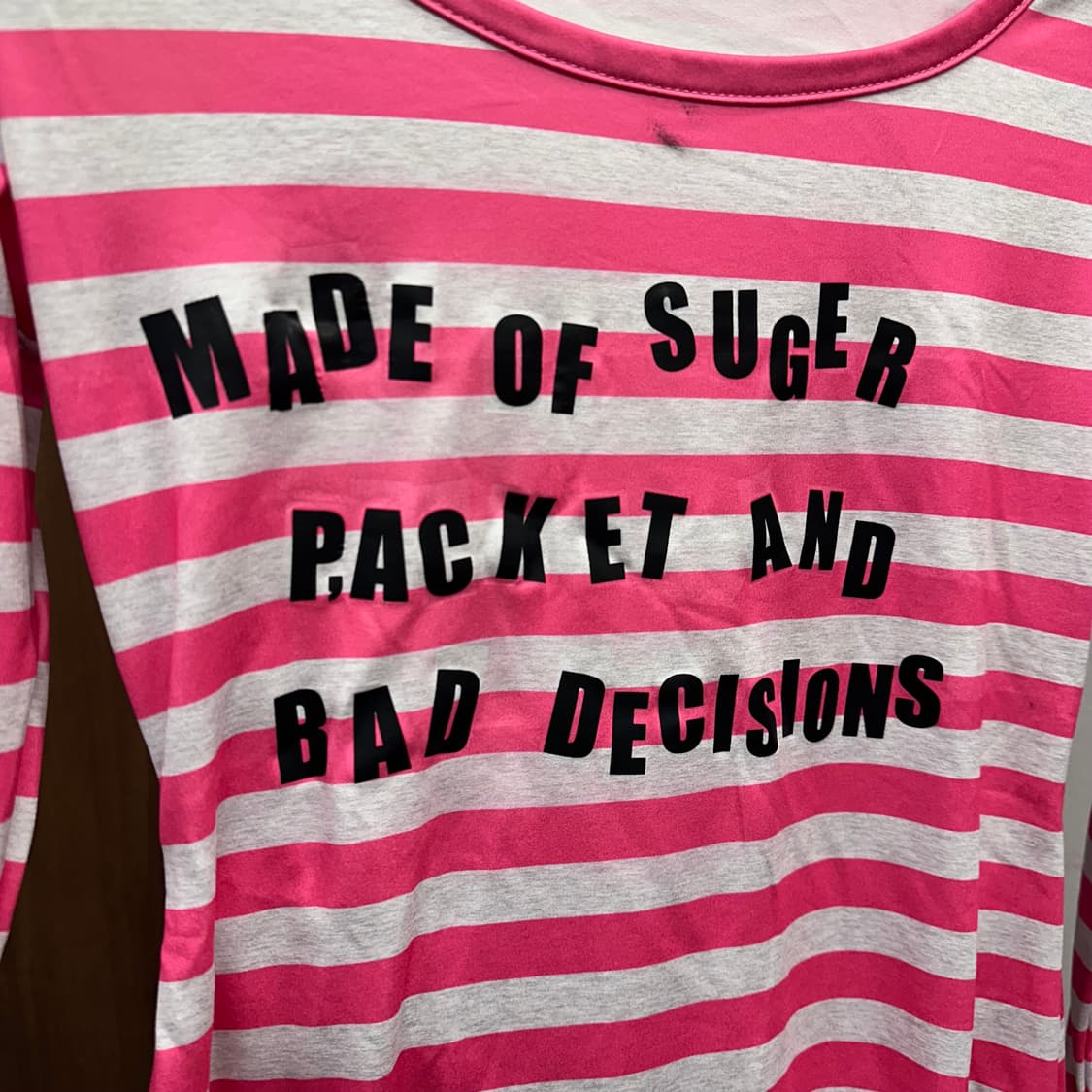 Pink Stripe Lettering T-Shirt 상품이미지5