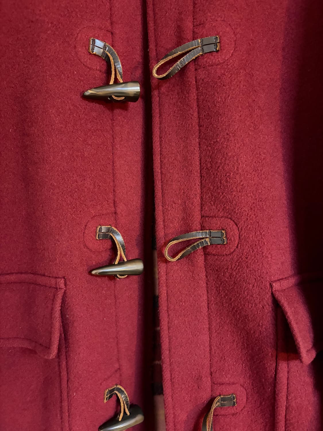 빈티지 모리걸 버건디 미디 울 떡볶이코트 상품이미지3